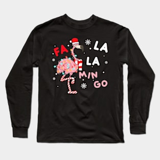 Fa La La La Min Go Flamingo Christmas Light Long Sleeve T-Shirt